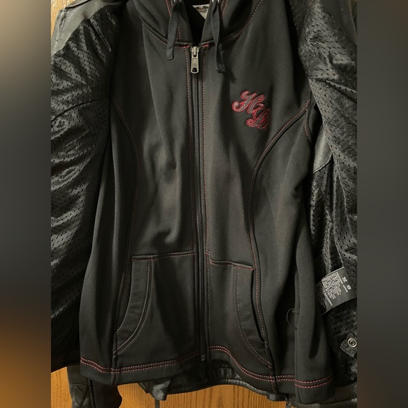 Authentic Harley-Davidson Women’s Scroll Skull 3-IN-1 Leather Jacket - Picture 2 of 5